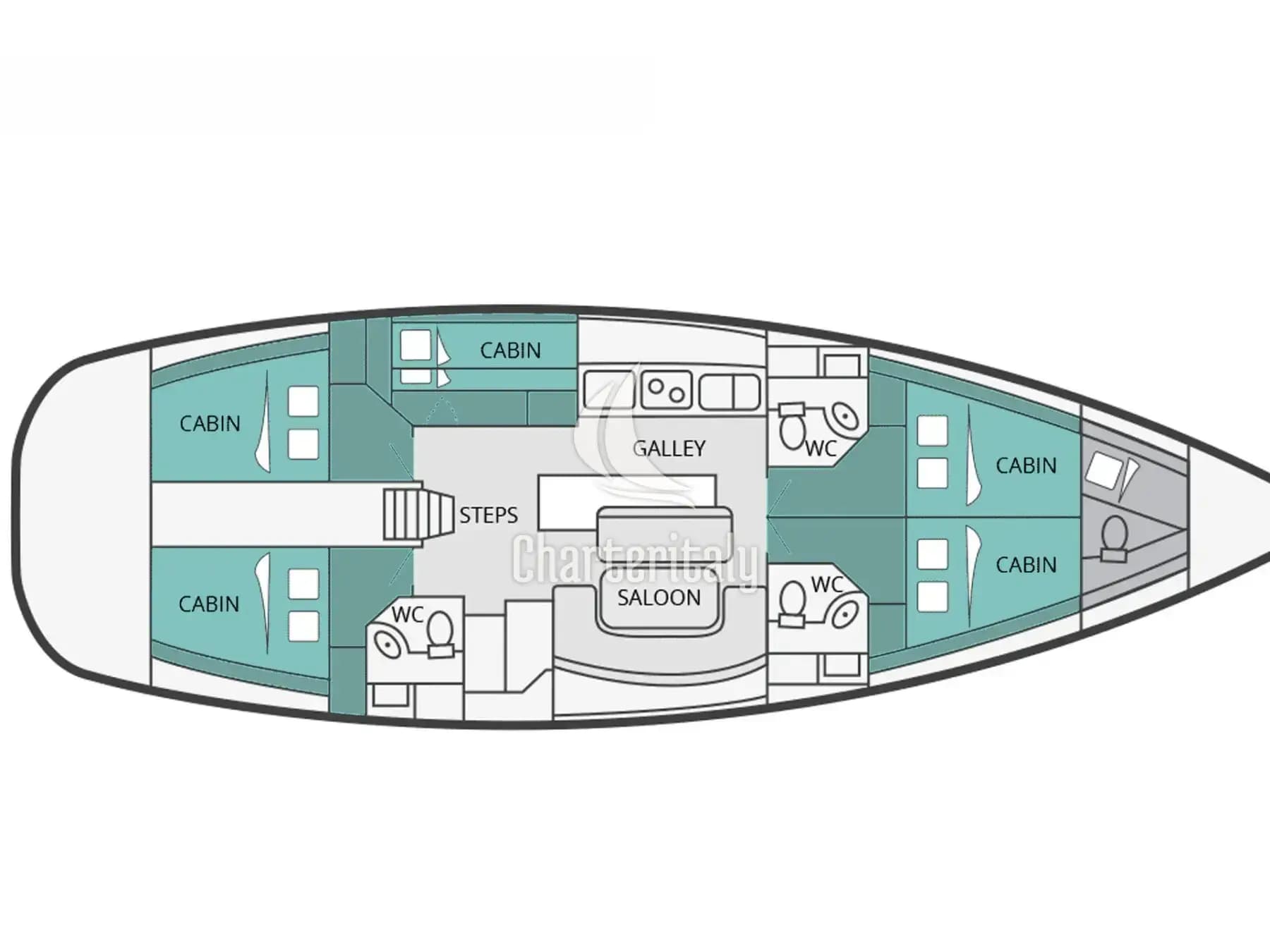 Cyclades 50.5 - Zorba Cabin 2 - 2